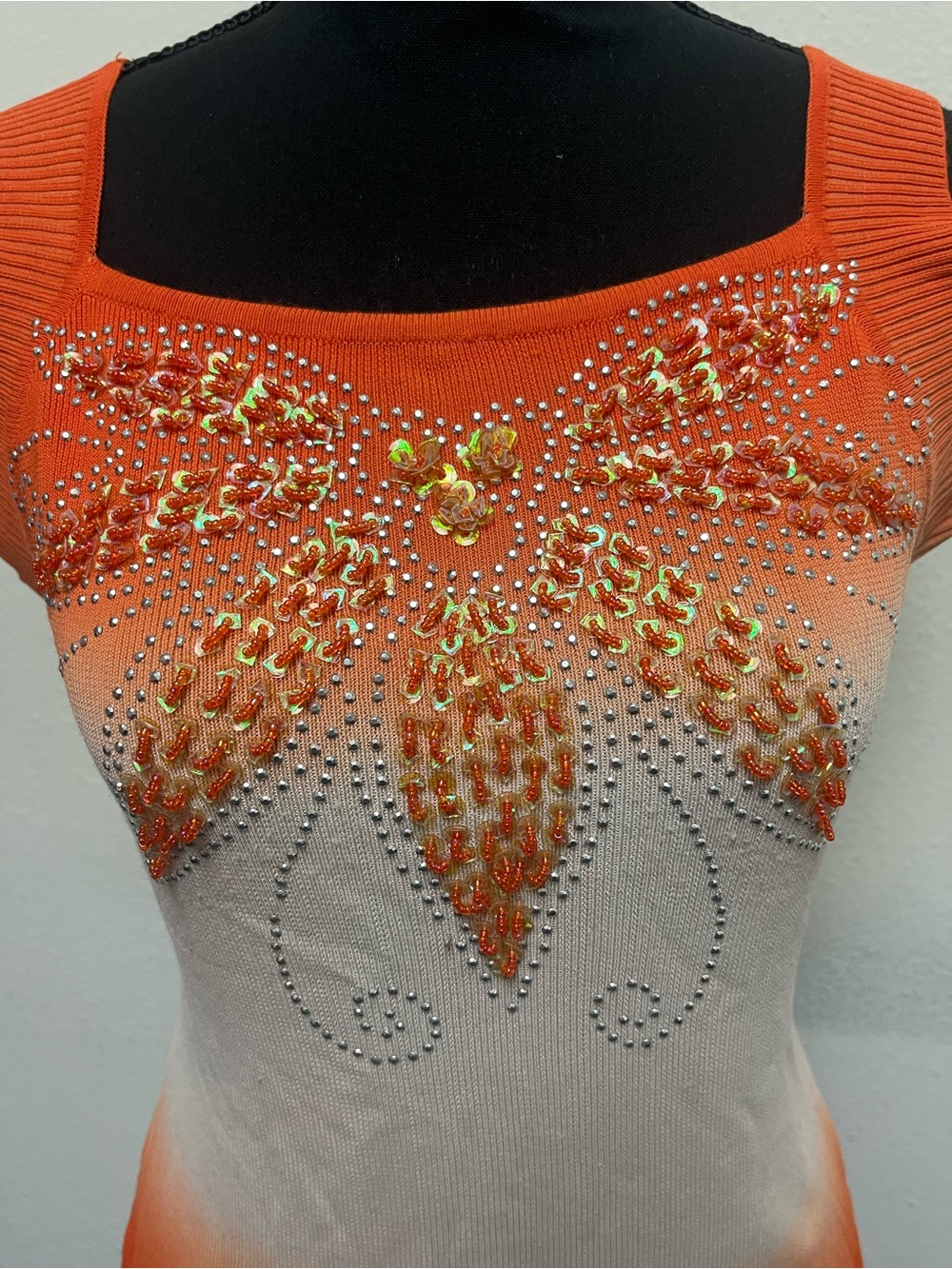 Embellished Orange Ombre Tank Top - Picture 4 of 6